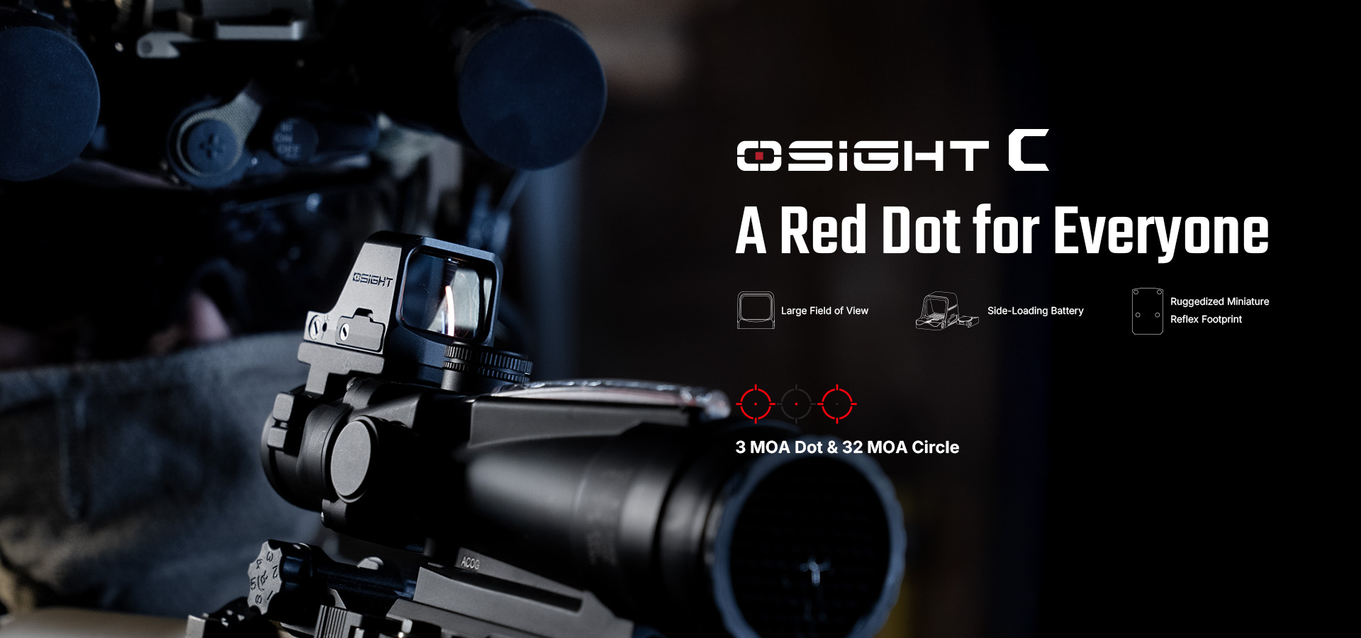 Osight C 3 MOA Dot Sight with 32 MOA Circle | eBay